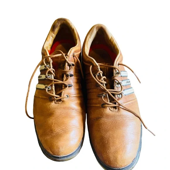 Adidas Adipure Golf Shoes Brown Leather - Picture 3 of 7